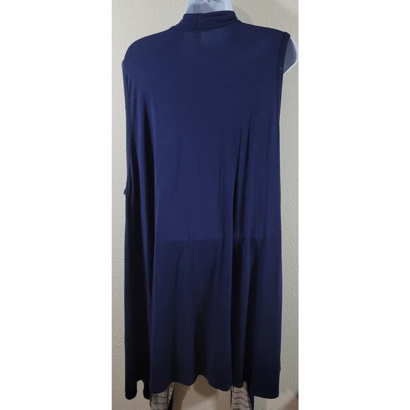 Paisley Grace Blue Draped Front Cardigan Duster 3XL Lightweight Flowy Stretchy - Picture 2 of 5